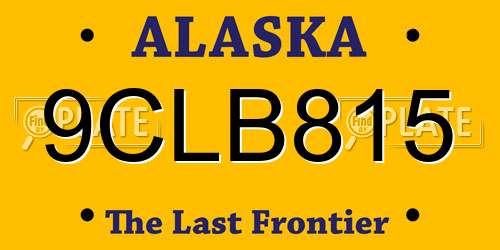 9CLB815 Alaska License Plate