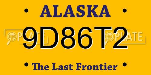9D86T2 Alaska License Plate