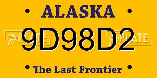 9D98D2 Alaska License Plate