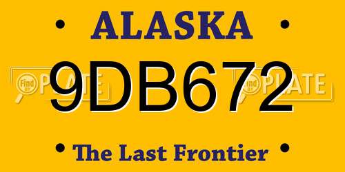 9DB672 Alaska License Plate