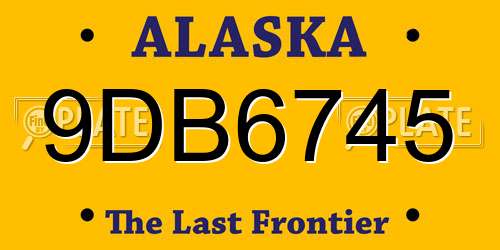 9DB6745 Alaska License Plate