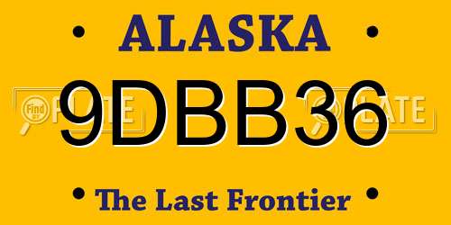9DBB36 Alaska License Plate