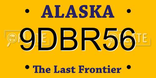 9DBR56 Alaska License Plate