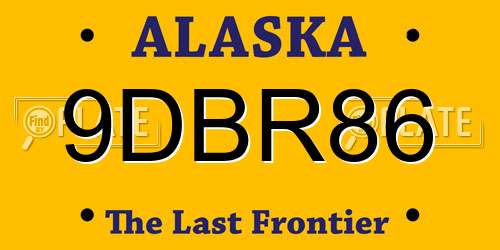9DBR86 Alaska License Plate