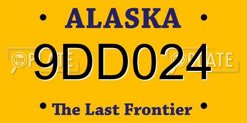 9DD024 Alaska License Plate