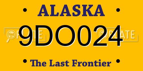 9DO024 Alaska License Plate