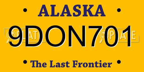 9DON701 Alaska License Plate