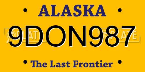 9DON987 Alaska License Plate