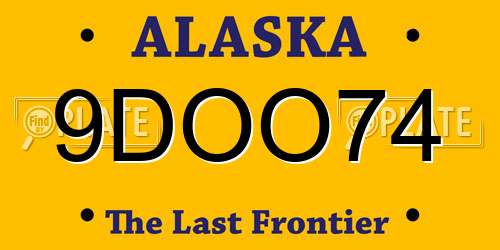 9DOO74 Alaska License Plate