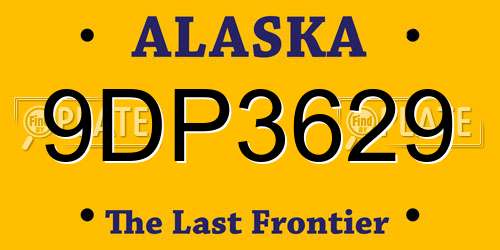 9DP3629 Alaska License Plate