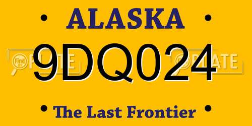 9DQ024 Alaska License Plate