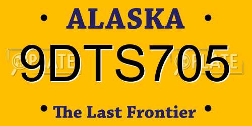 9DTS705 Alaska License Plate