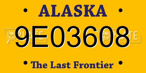 9E03608 Alaska License Plate