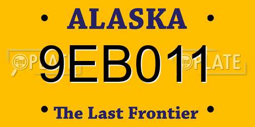 9EB011 Alaska License Plate
