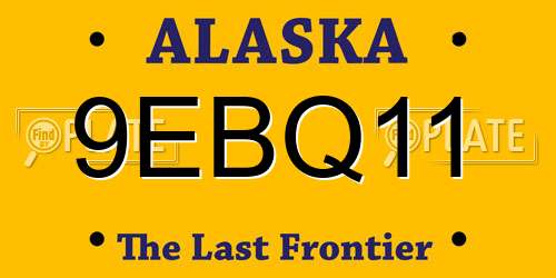 9EBQ11 Alaska License Plate