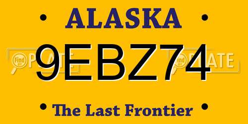 9EBZ74 Alaska License Plate