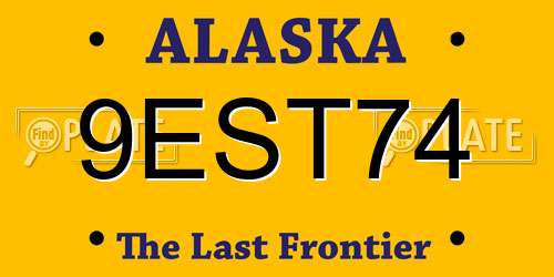 9EST74 Alaska License Plate