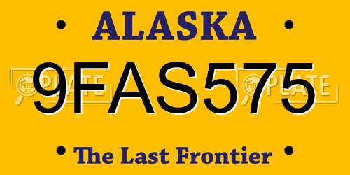 9FAS575 Alaska License Plate
