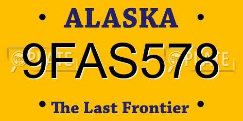 9FAS578 Alaska License Plate