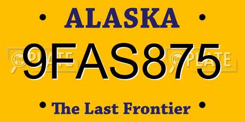 9FAS875 Alaska License Plate