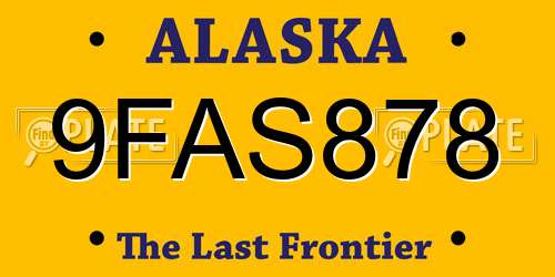 9FAS878 Alaska License Plate