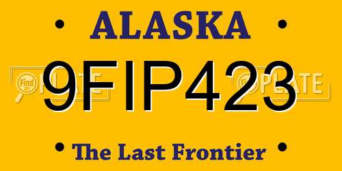 9FIP423 Alaska License Plate