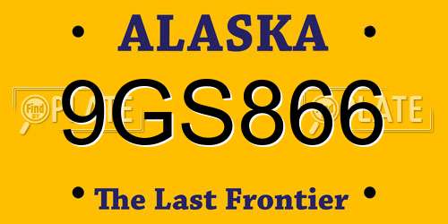 9GS866 Alaska License Plate