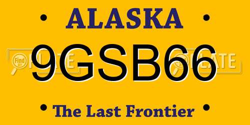 9GSB66 Alaska License Plate