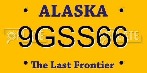 9GSS66 Alaska License Plate