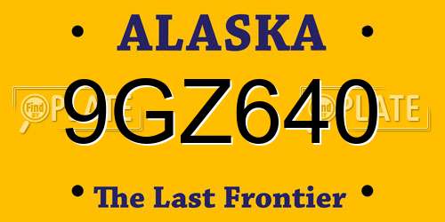 9GZ640 Alaska License Plate