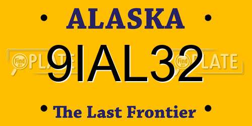 9IAL32 Alaska License Plate