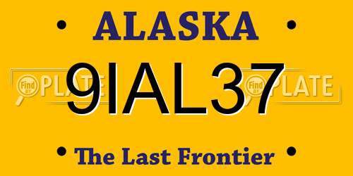 9IAL37 Alaska License Plate