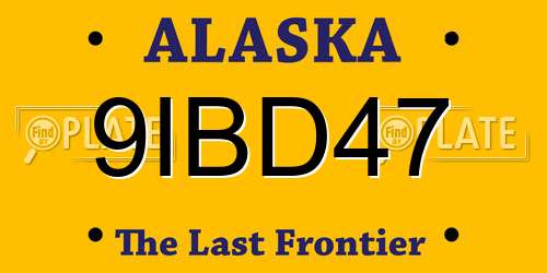9IBD47 Alaska License Plate