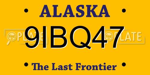 9IBQ47 Alaska License Plate