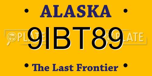 9IBT89 Alaska License Plate