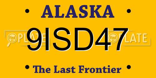 9ISD47 Alaska License Plate