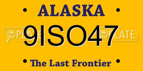 9ISO47 Alaska License Plate