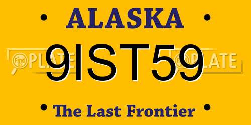9IST59 Alaska License Plate