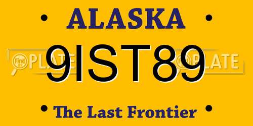 9IST89 Alaska License Plate