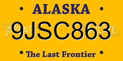 9JSC863 Alaska License Plate