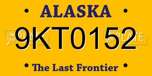 9KT0152 Alaska License Plate