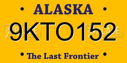 9KTO152 Alaska License Plate