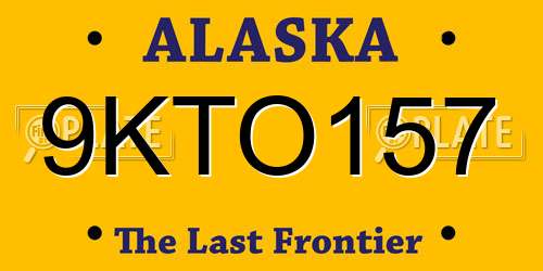 9KTO157 Alaska License Plate