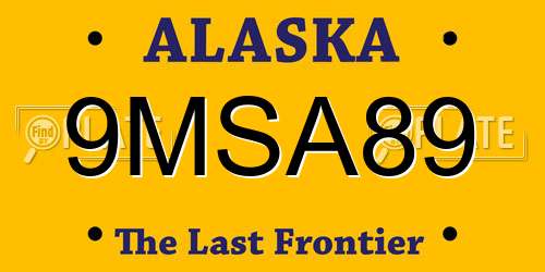 9MSA89 Alaska License Plate