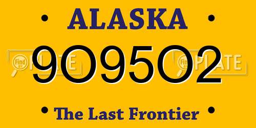 9O95O2 Alaska License Plate