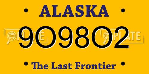 9O98O2 Alaska License Plate