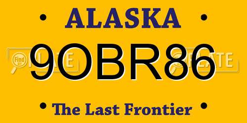 9OBR86 Alaska License Plate