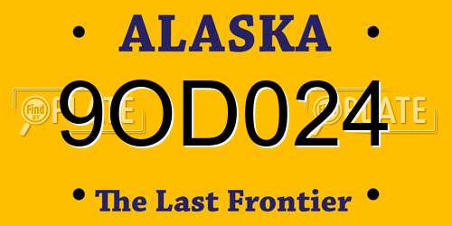 9OD024 Alaska License Plate