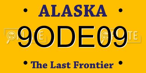 9ODE09 Alaska License Plate
