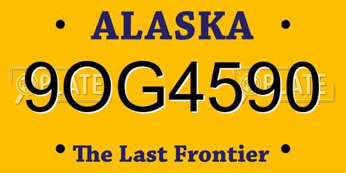 9OG4590 Alaska License Plate